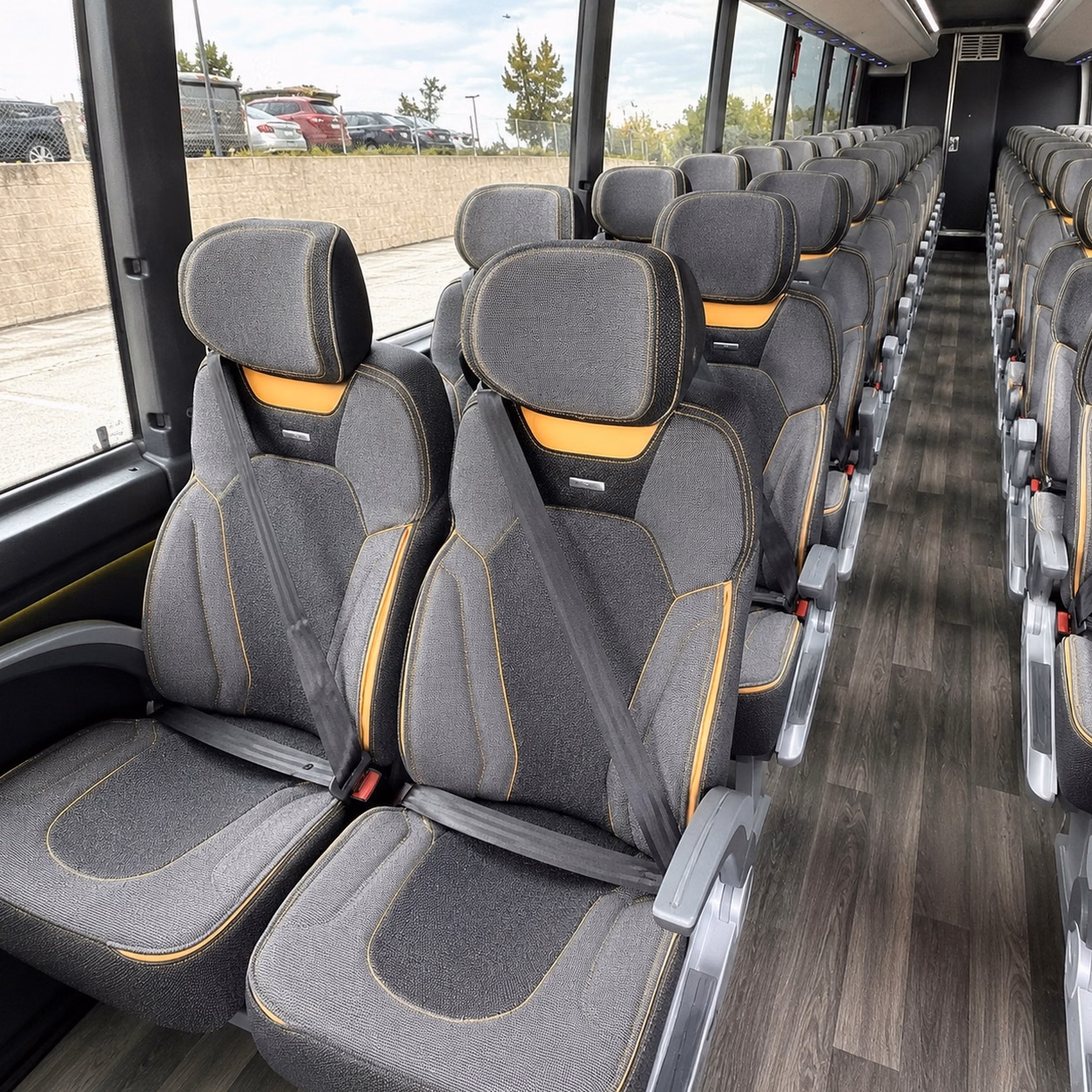 pompano beach charter bus interior